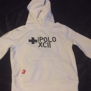White polo hoodie